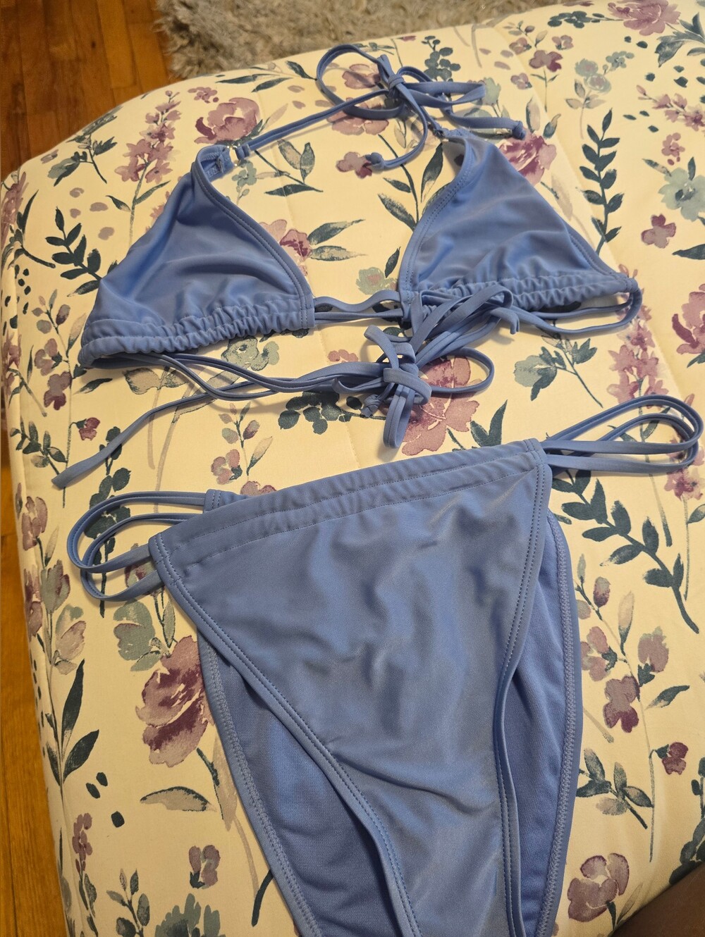 Light Blue Triangle String Bikini Set - Women Swim Bikini